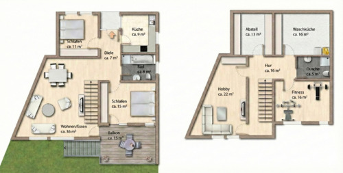 Foto - Helle 5-Zimmer-Maisonette-Wohnung mit Balkon und Garten in 63128