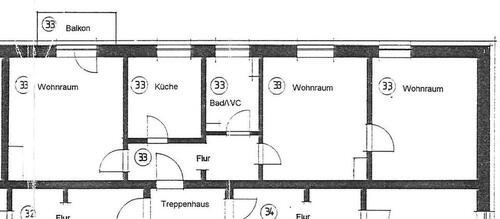 Foto - 3 Zimmer Etagenwohnung zur Miete in Neubrandenburg