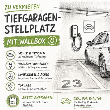 Foto - Tiefgaragenstellplatz mit Wallbox in Innenstadtnähe zu vermieten