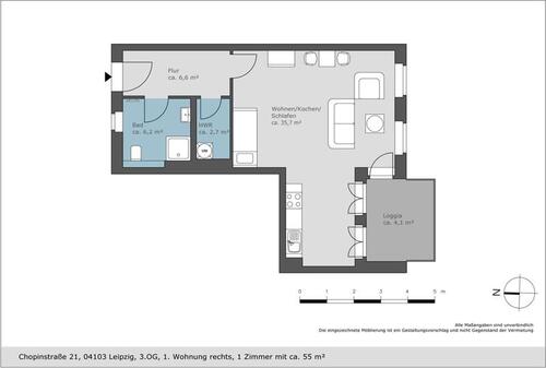 Foto - Etagenwohnung zur Miete in Leipzig