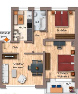 Foto - Helle 2-Zimmer- Eigentumswohnung mit Balkon in Titz-Jackrath