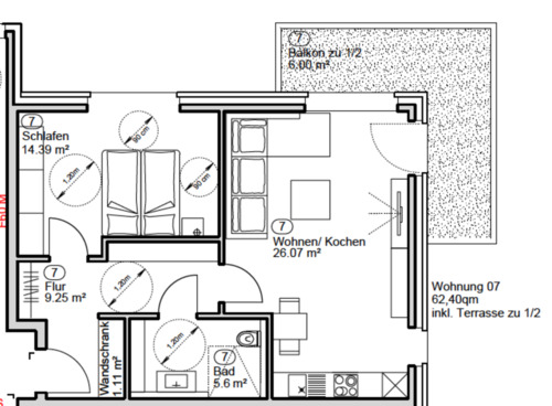 Foto - Barrierefreie Neubauwohnung mit Balkon, Fußbodenheizung & Aufzug