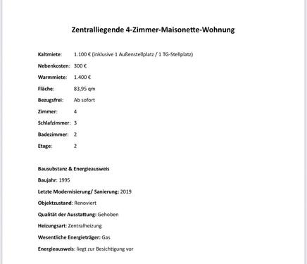 Foto - Zentralliegende 4-Zimmer-Maisonette-Wohnung