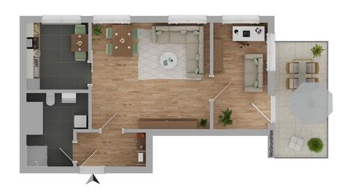 Foto - Helle 2 ZKB Hochparterre Wohnung 46 m² in bester Innenstadtlage mit Balkon