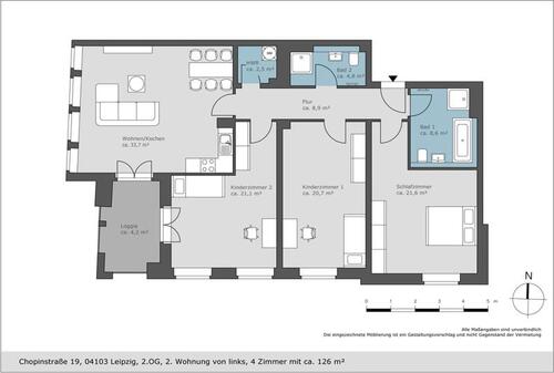 Foto - Erstbezug in Citynaher Wohnlage- hochwertige helle 4 Zimmer Wohnung mit Balkon