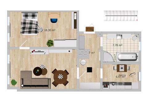 Foto - Sanierte 2-Raum-Wohnung - 340,00 EUR Kaltmiete,