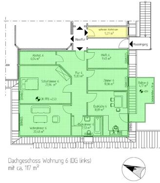 Foto - Attraktive, helle 3-Zimmer-Wohnung in ruhiger Lage – 117 qm