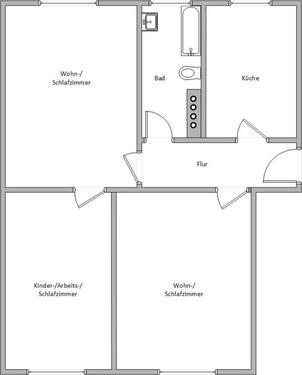 Foto - 3 Zimmer Etagenwohnung zur Miete in Magdeburg