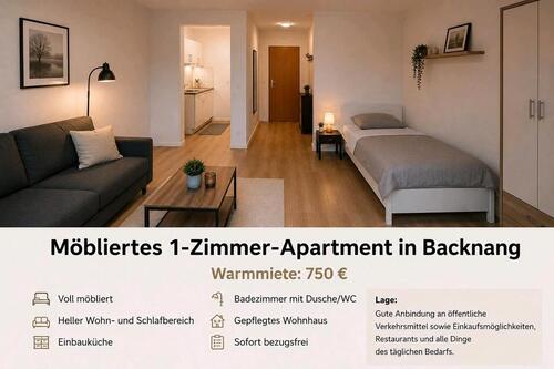 Foto - Möbliertes 1-Zimmer-Apartment in Backnang