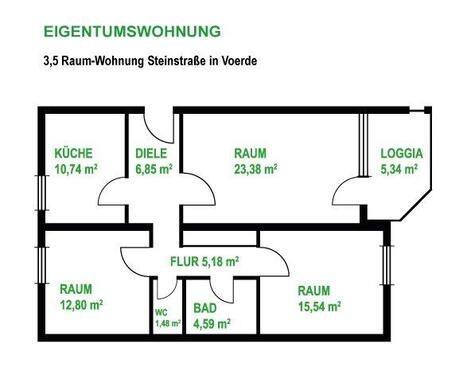 Foto - 3.5 Zimmer Etagenwohnung zum Kaufen in Voerde (Niederrhein)