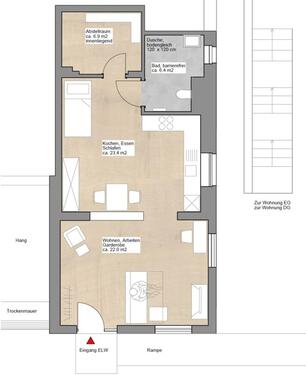 Foto - 1.5 Zimmer Etagenwohnung zur Miete in Würzburg