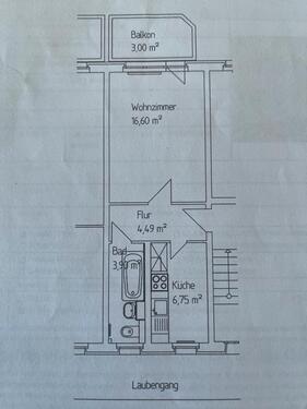 Foto - Helle Wohnung 1-2 Personen, - 400,00 EUR Kaltmiete,