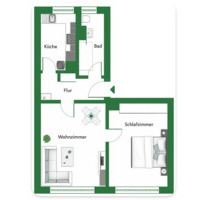 *** frisch sanierte 2-Raum Wohnung Frohburg - Erdgeschoss