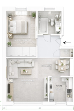 Foto - 2-Room Apartment - 58 m² - available immediately