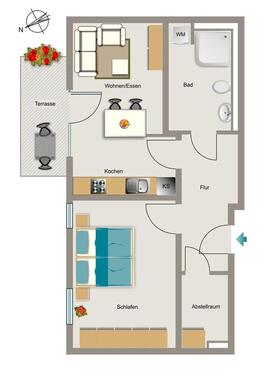 Foto - 2 Zimmer Erdgeschoßwohnung zur Miete in Bochum