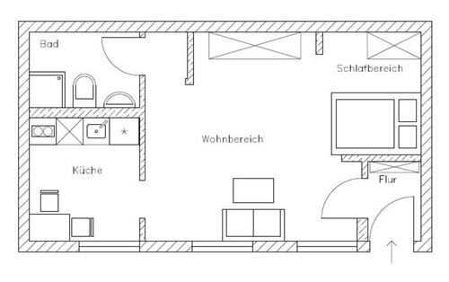 Foto - Schöne Wohnung in Waltrop - 280,00 EUR Kaltmiete, ca.  40,00 m²