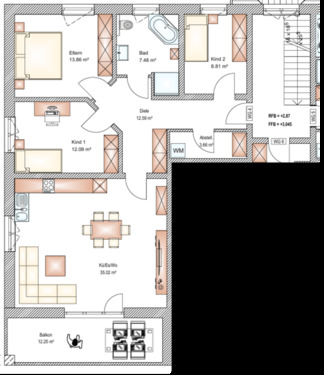 Foto - 4 Zimmer Etagenwohnung in Bissingen