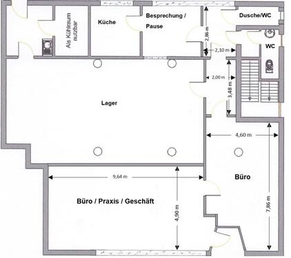 Foto - Geschäfts-Büroräume+ Lagerraum ges. 214qm zu vermieten in Du Süd