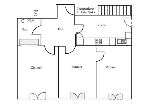 Foto - Wohnung 3ZKB 2.Et. !Preis noch nicht fix!