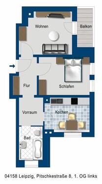 Foto - 2 Zimmer Etagenwohnung zur Miete in Leipzig