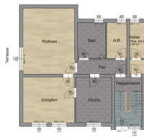 Wohnung im Souterrain m. Terrasse, 75m², 2 Zimmer KDB, Stellpl. - Wipperfürth