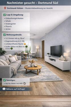 Foto - Nachmieter für ein 3 12 Zimmerwohnung in Dortmund Holzen mit WBS