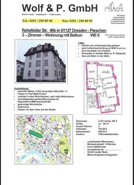 Foto - Helle 3-Zimmer Wohnung 80 qm mit Balkon