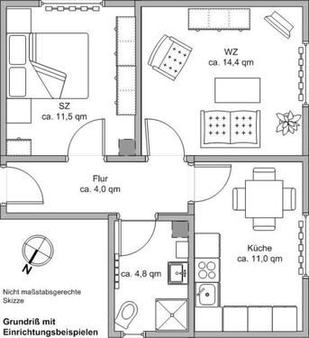 Foto - 2 Zimmer Wohnung Südseite, hell, modern ausgestattet in Nüdlingen