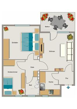 Foto - 3.5 Zimmer Erdgeschoßwohnung zur Miete in Duisburg