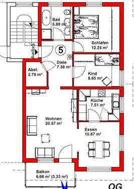 Foto - 3 Zimmer Etagenwohnung zur Miete in Althengstett