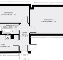 2-Zimmer-Wohnung saniert - 260,00 EUR Kaltmiete, ca.  43,00 m² in Pritzwalk (PLZ: 16928)