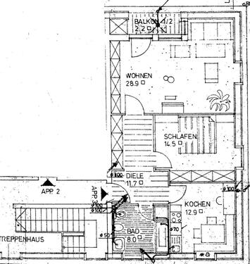 Foto - großzügige 2 Zimmer Wohnung mit Balkon