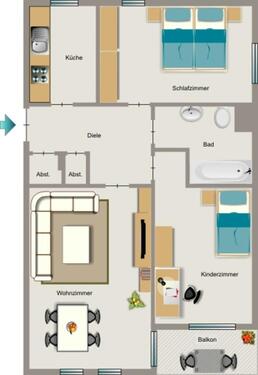 Foto - 3.5 Zimmer Erdgeschoßwohnung zur Miete in Essen