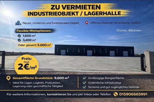 Foto - Industriehalle zu vermieten- IN ALBANIEN