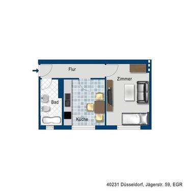 Foto - Etagenwohnung zur Miete in Düsseldorf