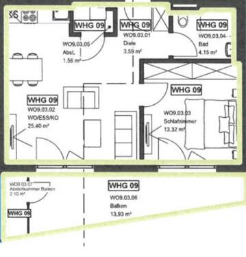 Foto - Erstbezug: geräumige 2-Zimmer-Wohnung mit Balkon und Einbauküche