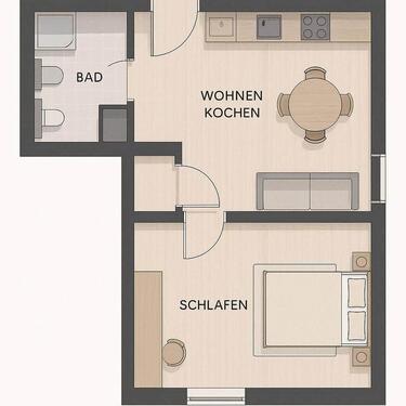 Foto - 2 Zimmer Etagenwohnung zum Kaufen in Dieburg