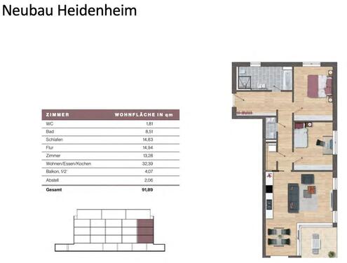 Foto - Neubauwhnung - 515.000,00&nbsp;EUR Kaufpreis, ca.&nbsp; 92,00&nbsp;m&sup2;