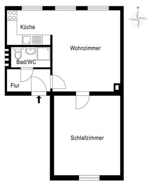 Foto - 2 Zimmer Etagenwohnung zur Miete in Kiel