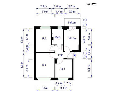 Foto - ! Erstbezug nach Sanierung - 3 Raum Wohnung mit Balkon !