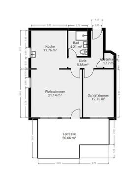 Foto - Moderne 2-Zimmer-Stadtwohnung mit Terrasse & EBK