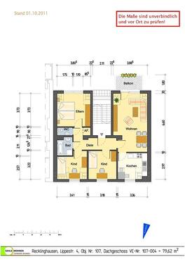 Foto - 4 Zimmer Dachgeschoßwohnung zur Miete in Recklinghausen