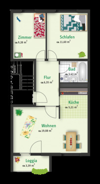 Foto - 3 Zimmer Etagenwohnung zur Miete in Halle (Saale)