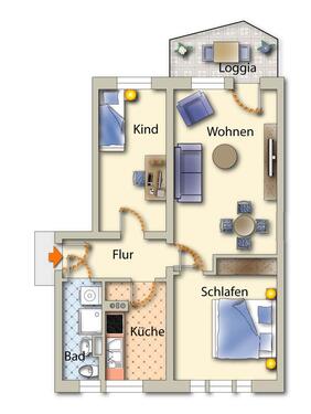 Foto - 3 Zimmer Erdgeschoßwohnung zur Miete in Freiberg