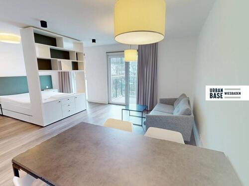 Foto - URBAN BASE: Vollmöbliertes 1-Zimmer-Apartment mit EBK, BALKON, ALL-IN-MIETE, UVM. im Wiesbadener Stadtzentrum