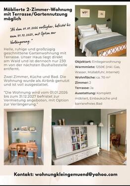 Foto - Möblierte Wohnung in Kleingemünd ab 01.01.2026