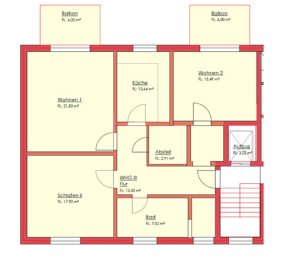 Foto - 3 Zimmer Etagenwohnung zur Miete in Waren (Müritz)