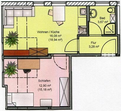 Foto - 2-Raumwohnung mit Fußbodenheizung & Stellplatz