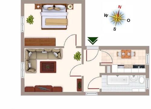 Foto - 2 Zimmer Erdgeschoßwohnung zur Miete in Leipzig