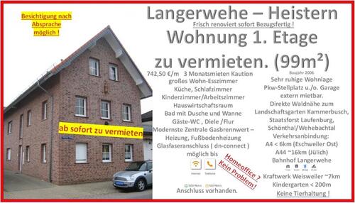 Foto - Wohnung 99m² 1. Etage Langerwehe-Heistern